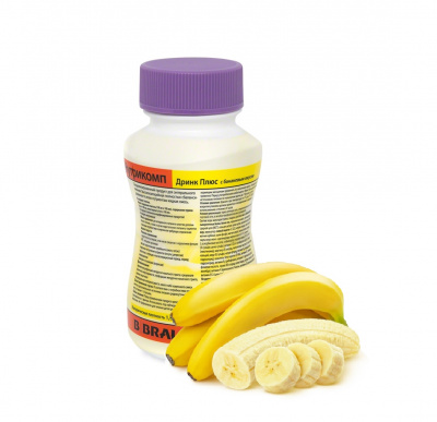 Нутрикомп Дринк Плюс банановый 200 мл. в пластиковой бутылке купить оптом в Белгороде